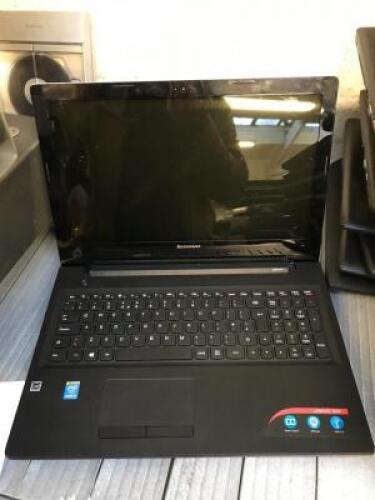 LENOVO 80E5 Laptop; Specification: GenuineIntel, Intel(R) Core(TM) i3-5005U CPU @ 2.00GHz, Cores: 2, Stepping: 4, Current Speed: 1900MHz, External Clock:100 MHz; Ram: 8 GB; HD Size: 1000 GB Please Note: No Accessories or Cables are Included; WS REF: