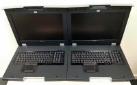 2 x HP TFT7600 Rackmount Keyboard Monitor KVM Console. 17" monitor, keyboard and touchpad