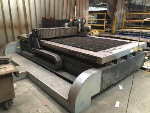 KOMATSU Rasor Plasma Cutter; Table Size: 3,000mm x 1,500mm, complete with KOMATSU Fine Plasma G990-II Gas Control with 2 Door Steel Storage Cabinet and Contents to include Various KOMATSU Plasma Spares