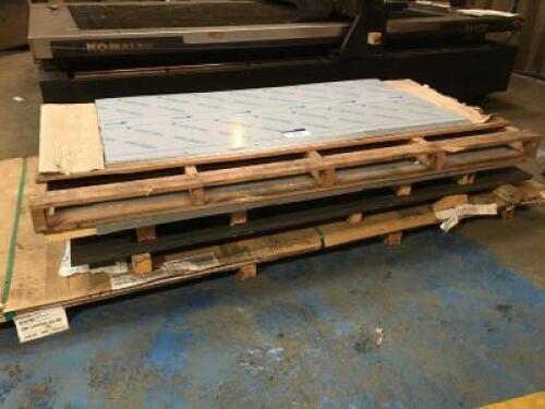 Pallet of 304L Stainless Steel Plate; Dimensions: 5 at 3,000mm x 1,500mm x 6mm, 10 at 2,000mm x 1,000mm x 2mm, and 4 Stainless Steel Plates; Dimensions: 2,440mm x 1,220mm x 6mm Plate Steel