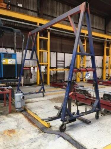 Fabricated Mobile A Frame; Dimensions: 3,800mm x 3,300mm, with ENERPAC Turbo II Pneumatic Ram Unit