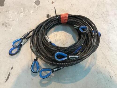 5x 20ft SWL 1 Ton Steel Cable