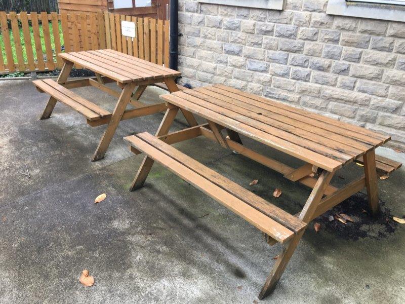 6 Wooden Picnic Benches - Price Estimate: