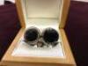 Pair of HUGO BOSS Stainless Steel Cufflinks with Black Inserts (Please Note: Item is Not Boxed) (Please Note: VAT will only be Charged against the Buyers Premium element of this Lot. The Hammer Price is Non VAT Qualifying.) - 4