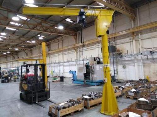 Column Mounted Articulate Arm Jib; Capacity: SWL 500KG; Dimensions: 4,200mm (H) x 3,200mm (W), with DEMAG 500KG Hoist