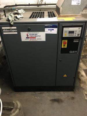 ATLAS COPCO GA11 Compressor; Serial Number: AII244739; Year: 1999; Max ...