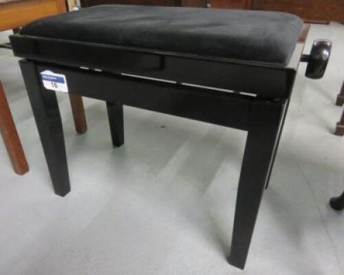 Upholstered Black Adjustable Piano Stool Bench