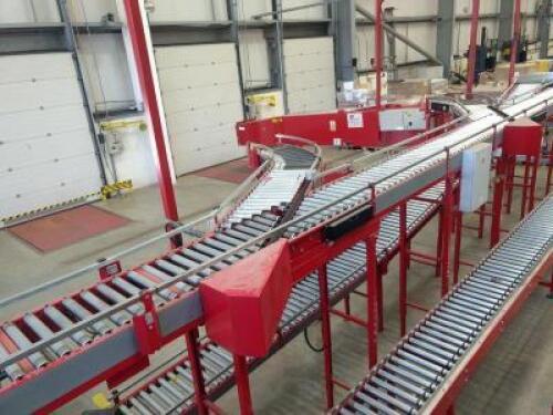 Powered Roller Conveyor; Dimensions: 9.1m (L) x 440mm (W) with 2 Powered Roller Dispatch Conveyors