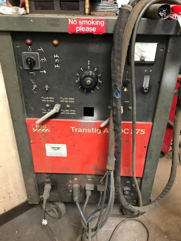 BOC TRANSTIG AC/DC 375 Tig Welder Complete with Earthing Clamp and Tig