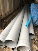 6 Lengths of Blastic Drainage Pipe; Measurments: Approx 8m (L) and other 23mm Poly Pipe etc (Located Under Decking Store)