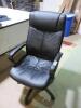 Black Leather Operators Swivel Armchair - 2