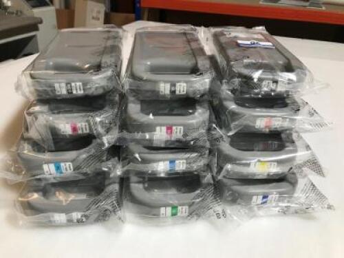 12 Ink Cartridges to Fit Canon IPF9400 Printer; 
(PFI-706 PC/PGY/G/C/B/Y/PM/M/R/MBK/BK x2)