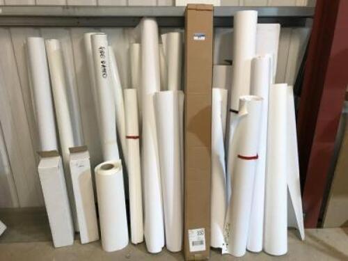 9 Full Rolls and 13 Part Rolls of Wide Format Printing Paper; Various Widths