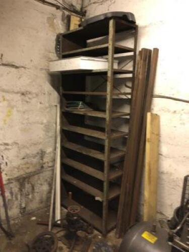 Loose and Removable Contents to include, 3 Steel Racks and Decommissioned Motor Parts